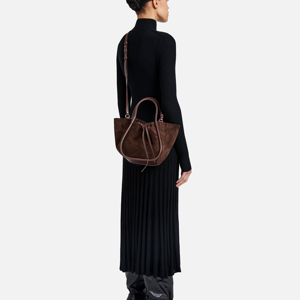 Small Ruched Tote Bag Chocolate