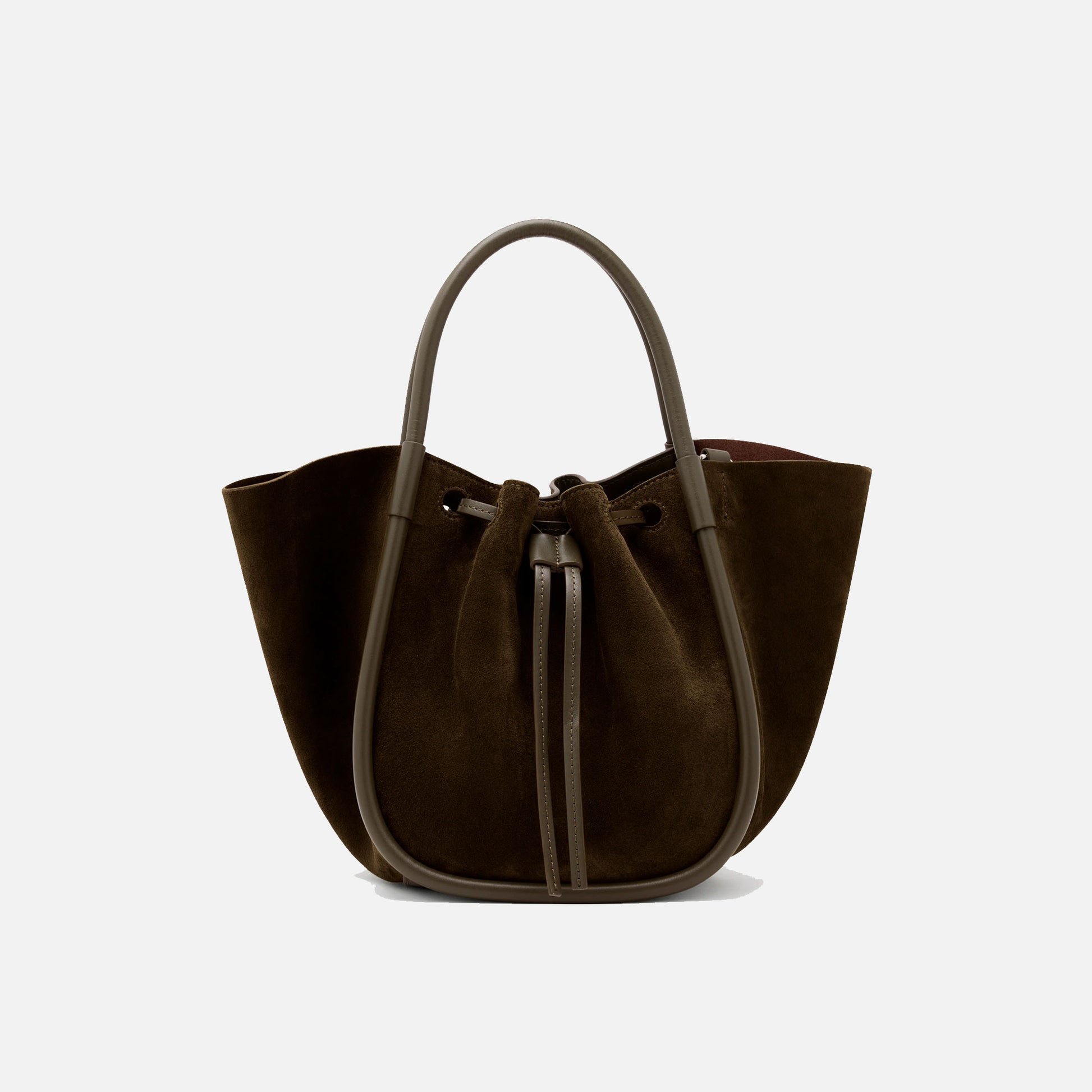 Small Ruched Tote Bag Chocolate