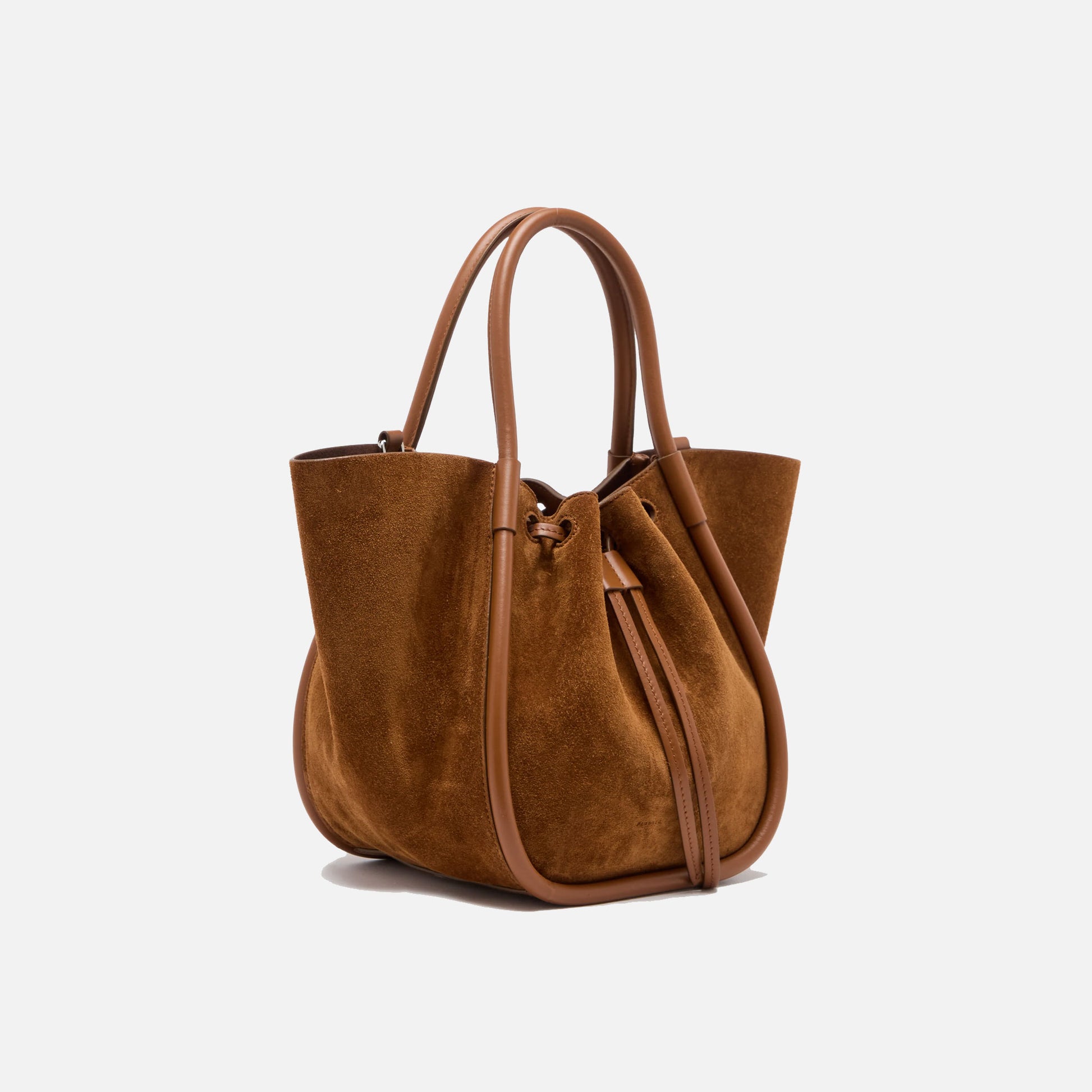 Small Ruched Tote Bag Saddle