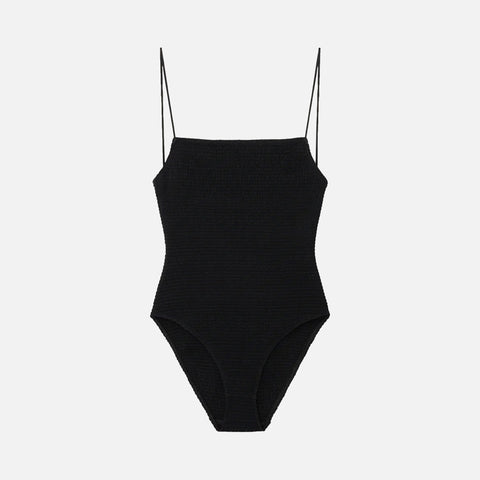Smocked Swimsuit Black
