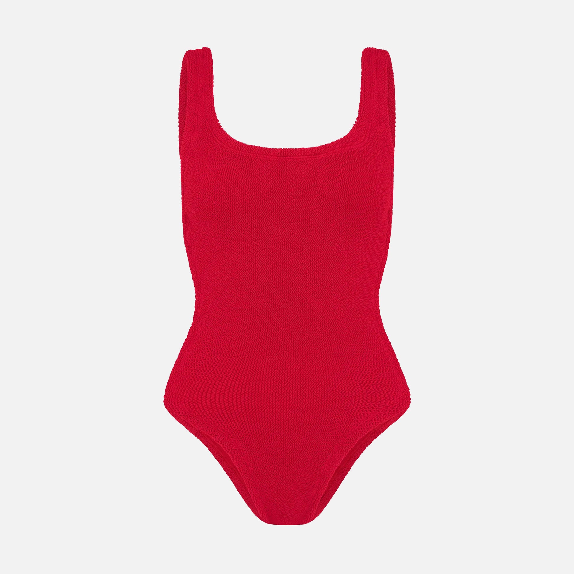Square Neck Swimsuit Crinkle Red