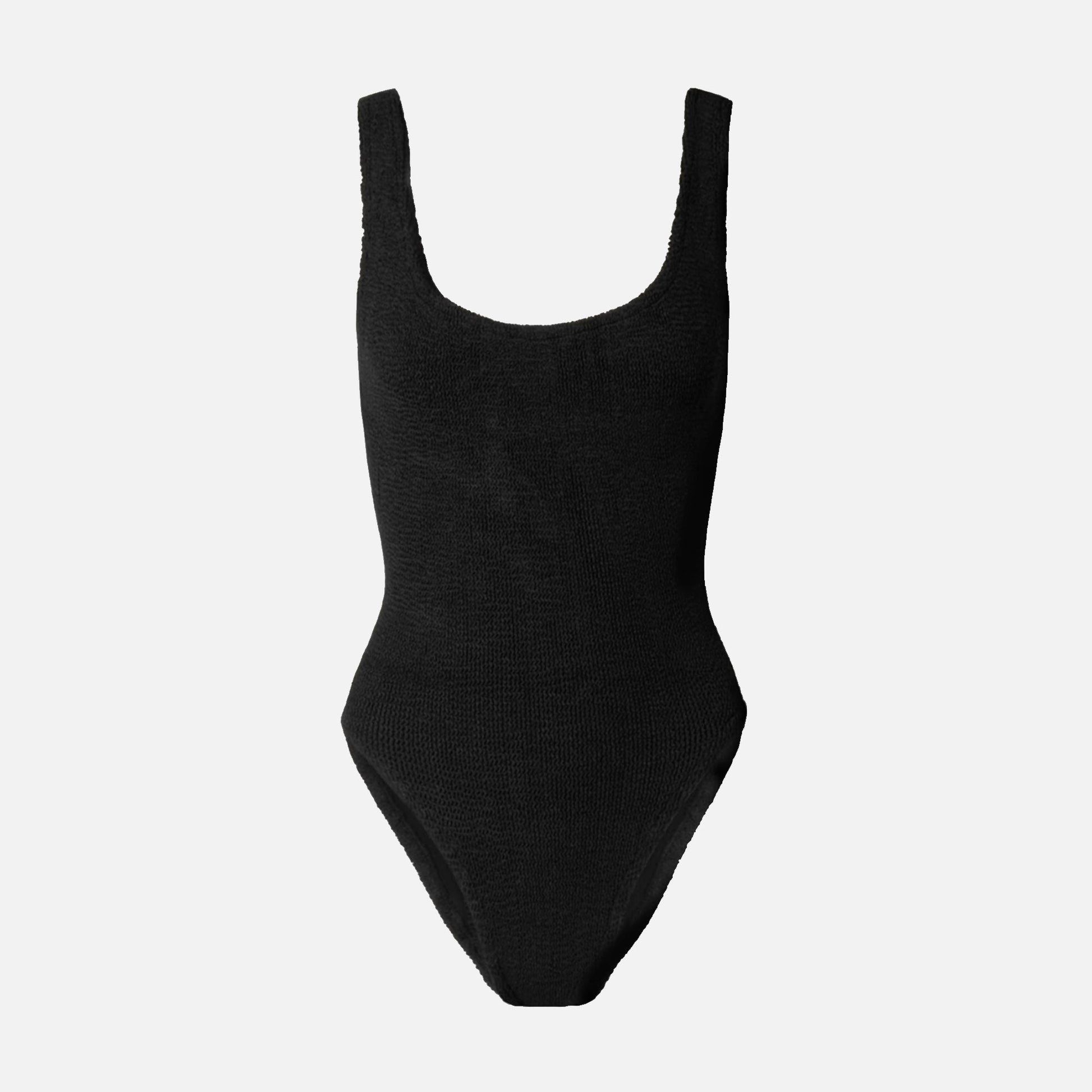 Square Neck Swimsuit Crinkle Black