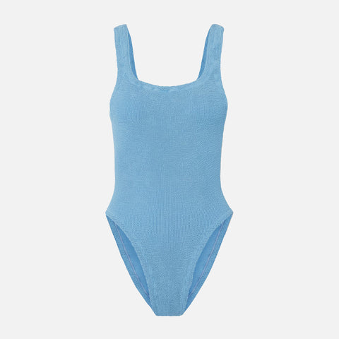 Squareneck Swimsuit Crinkle Sky Blue