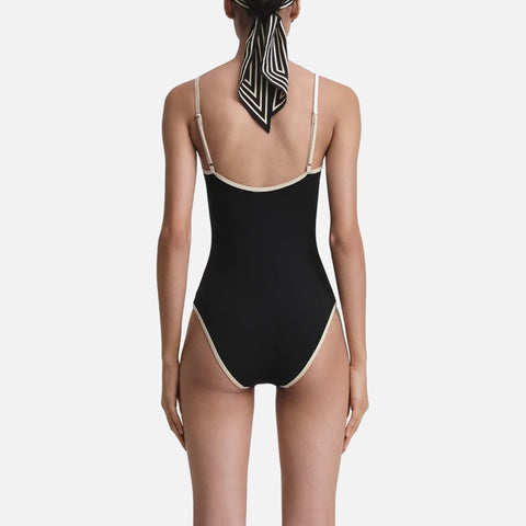 Stripe Edge Swimsuit Black