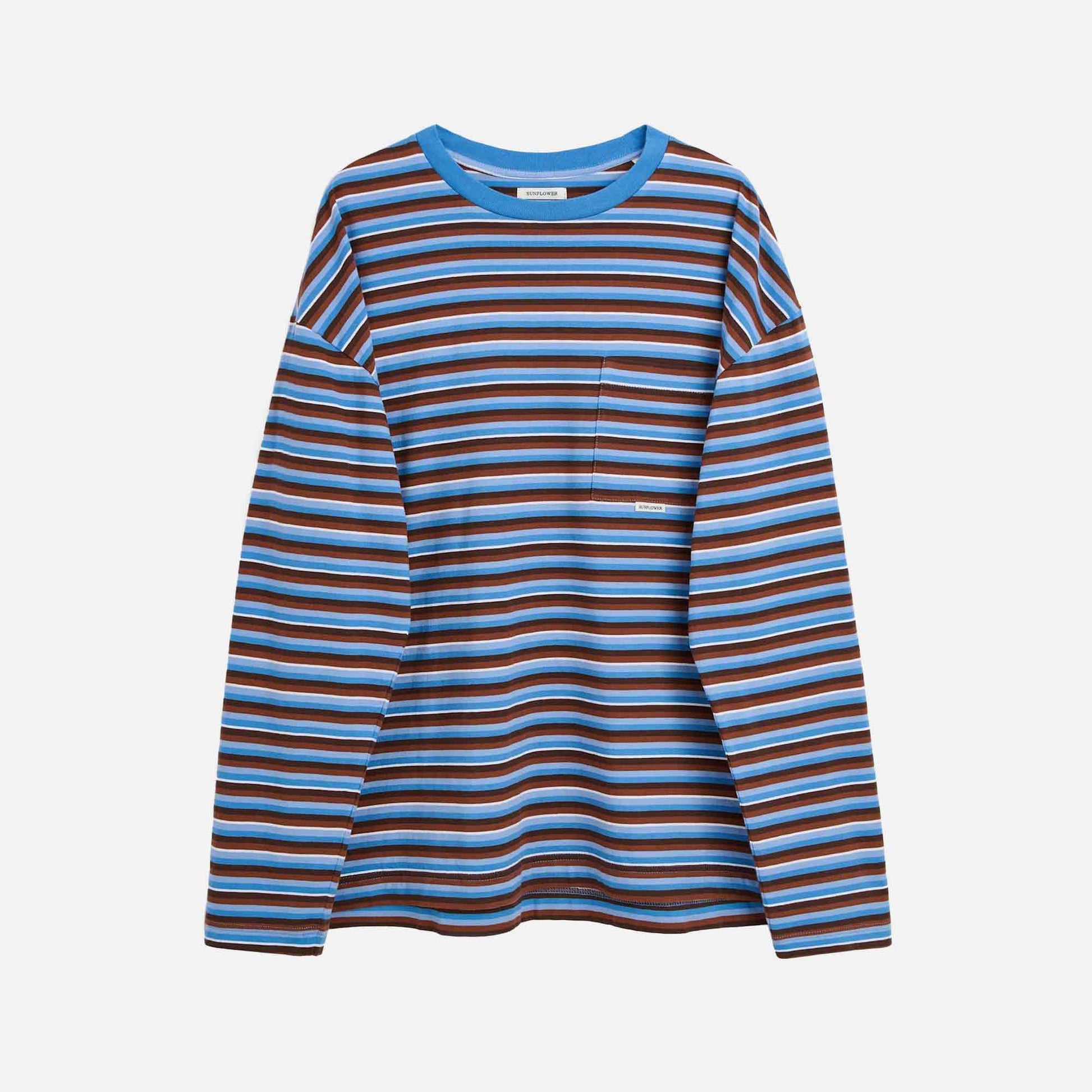 Stripe Pocket Tee Blue