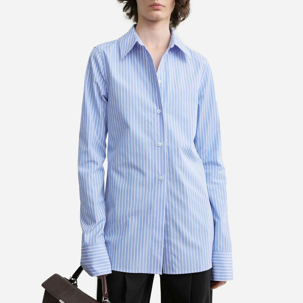 Striped Poplin Shirt Blue/White