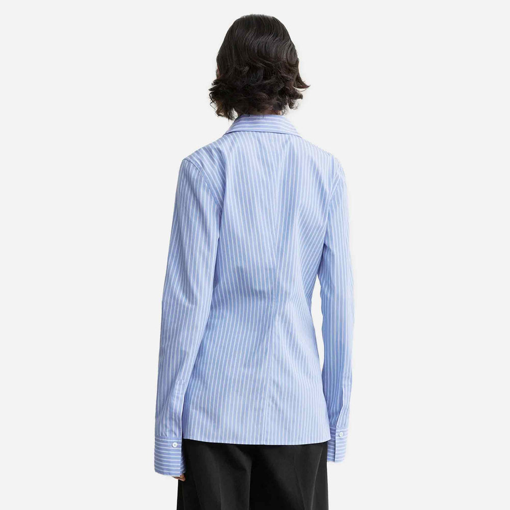 Striped Poplin Shirt Blue/White