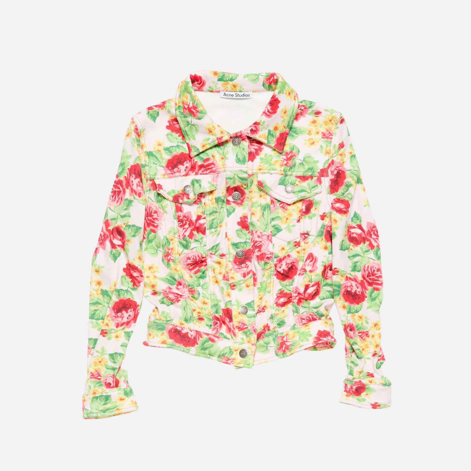 Printed Stretch Denim Jacket Pink/Multi