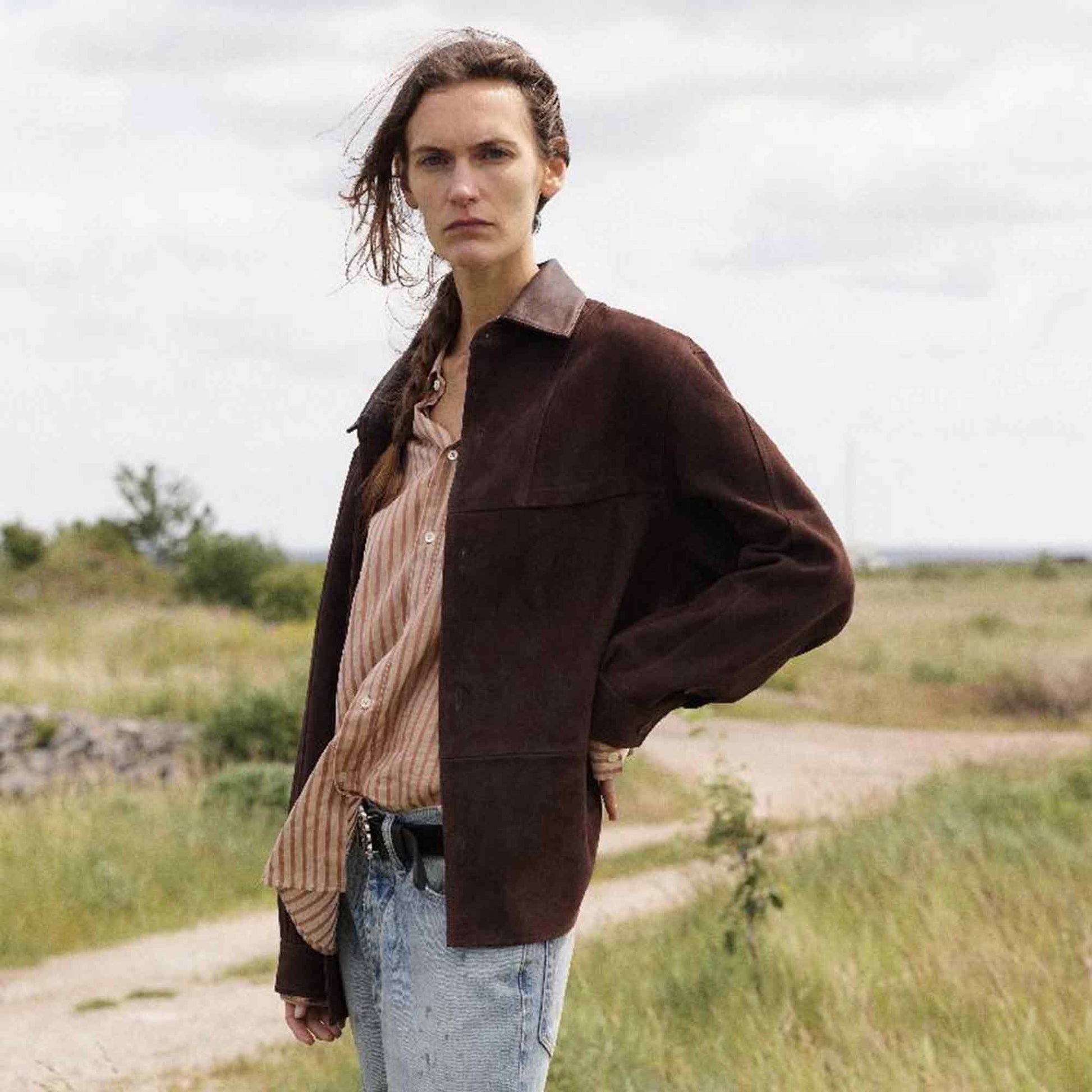 Suede Shirt Dark Brown