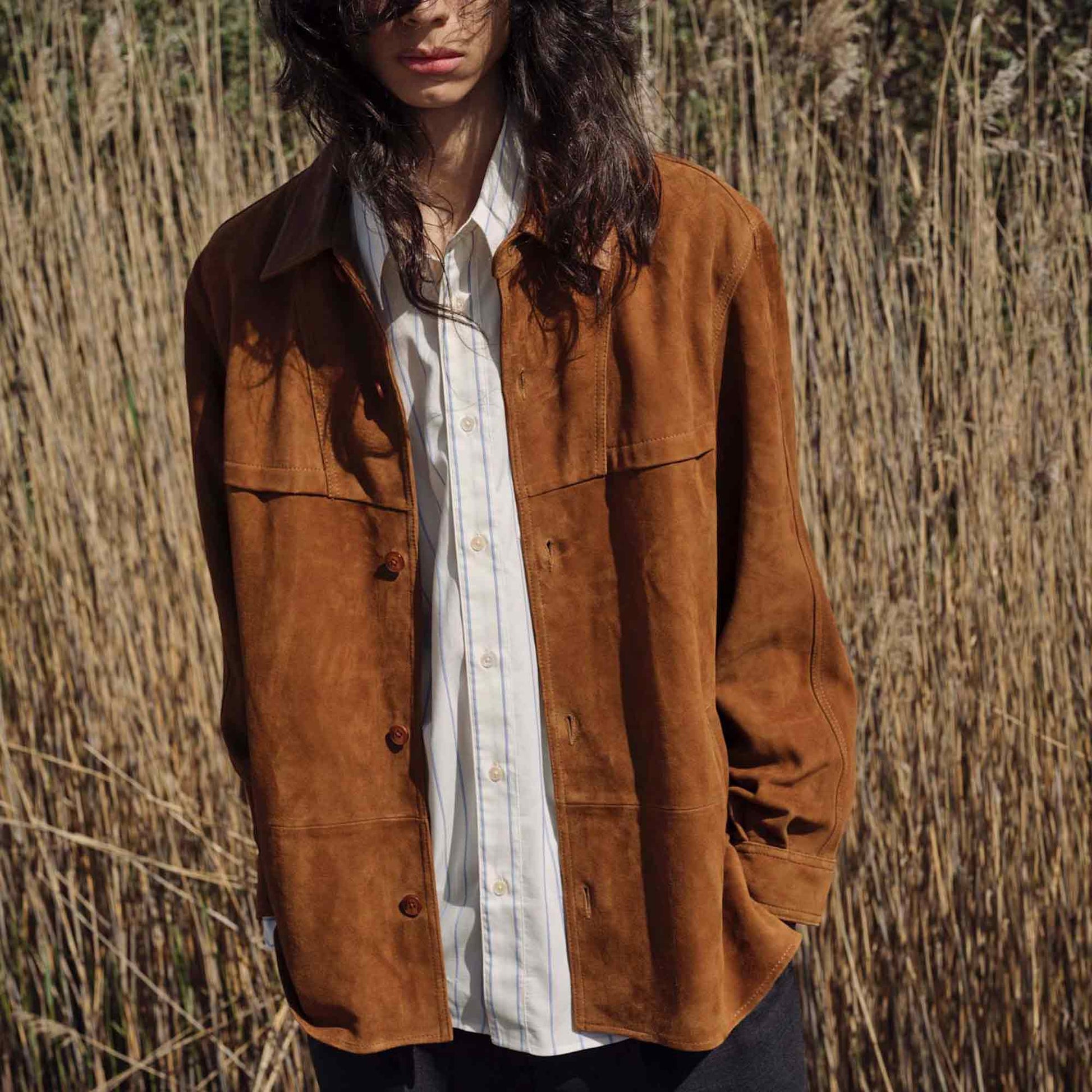 Suede Shirt Cognac