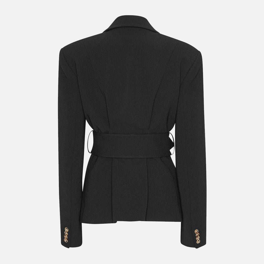 Suiting Belted Blazer Black