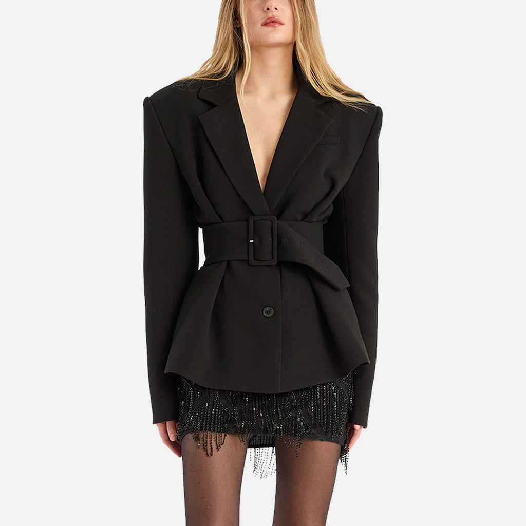 Suiting Belted Blazer Black