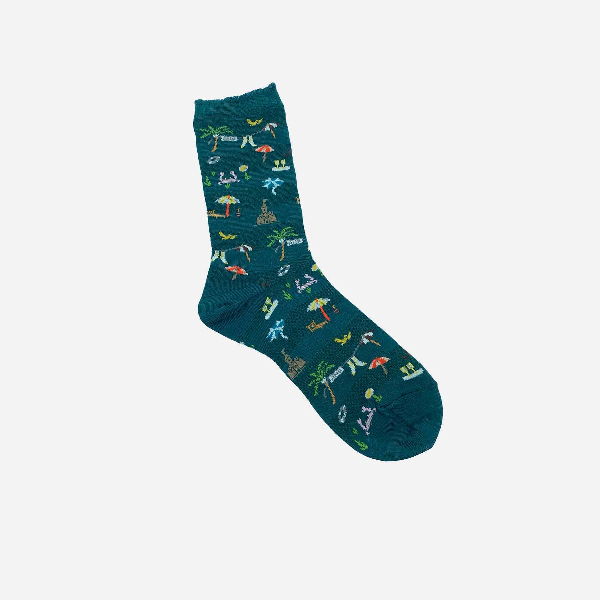 Summer Beach Socks Green