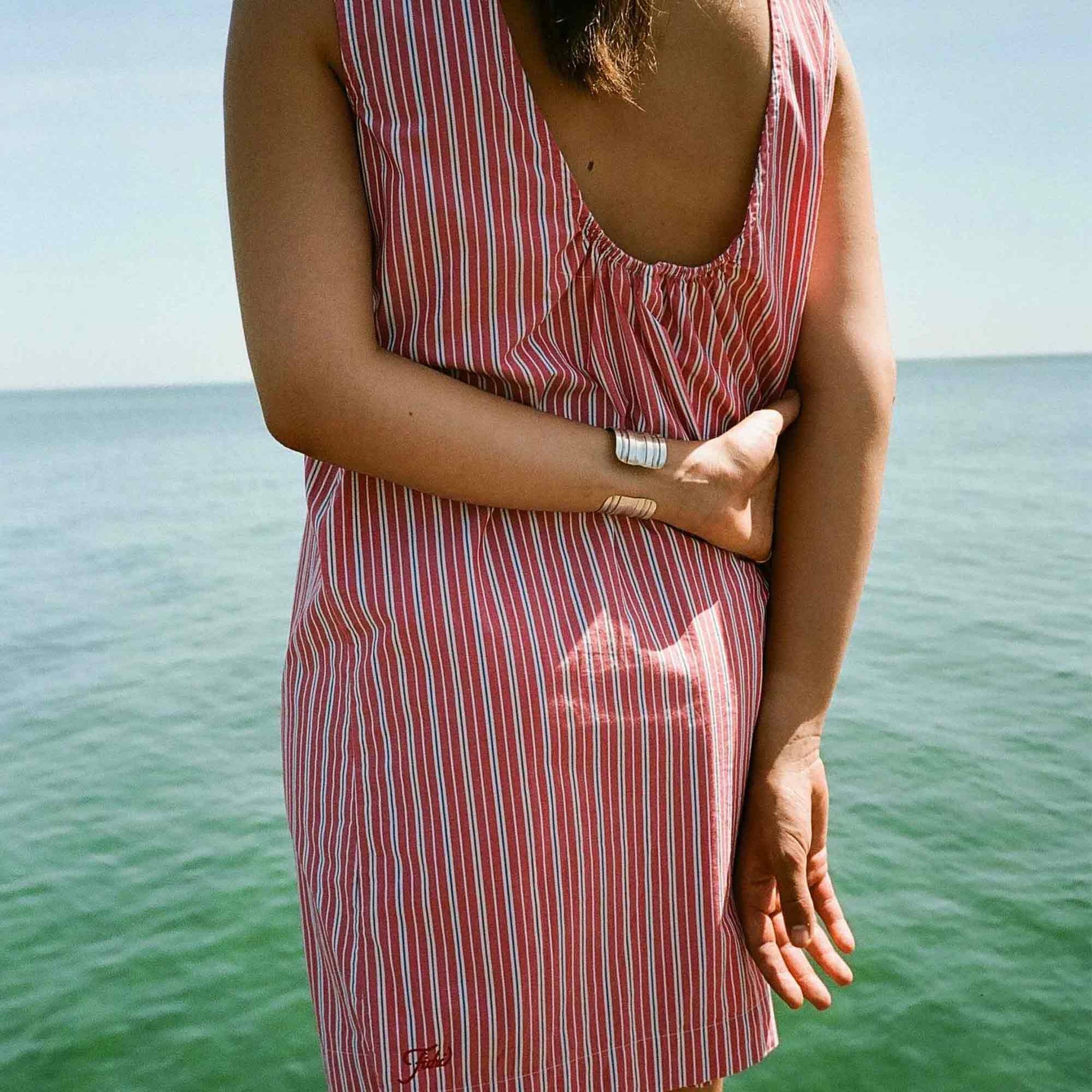 Summer Dress Cherry Stripes