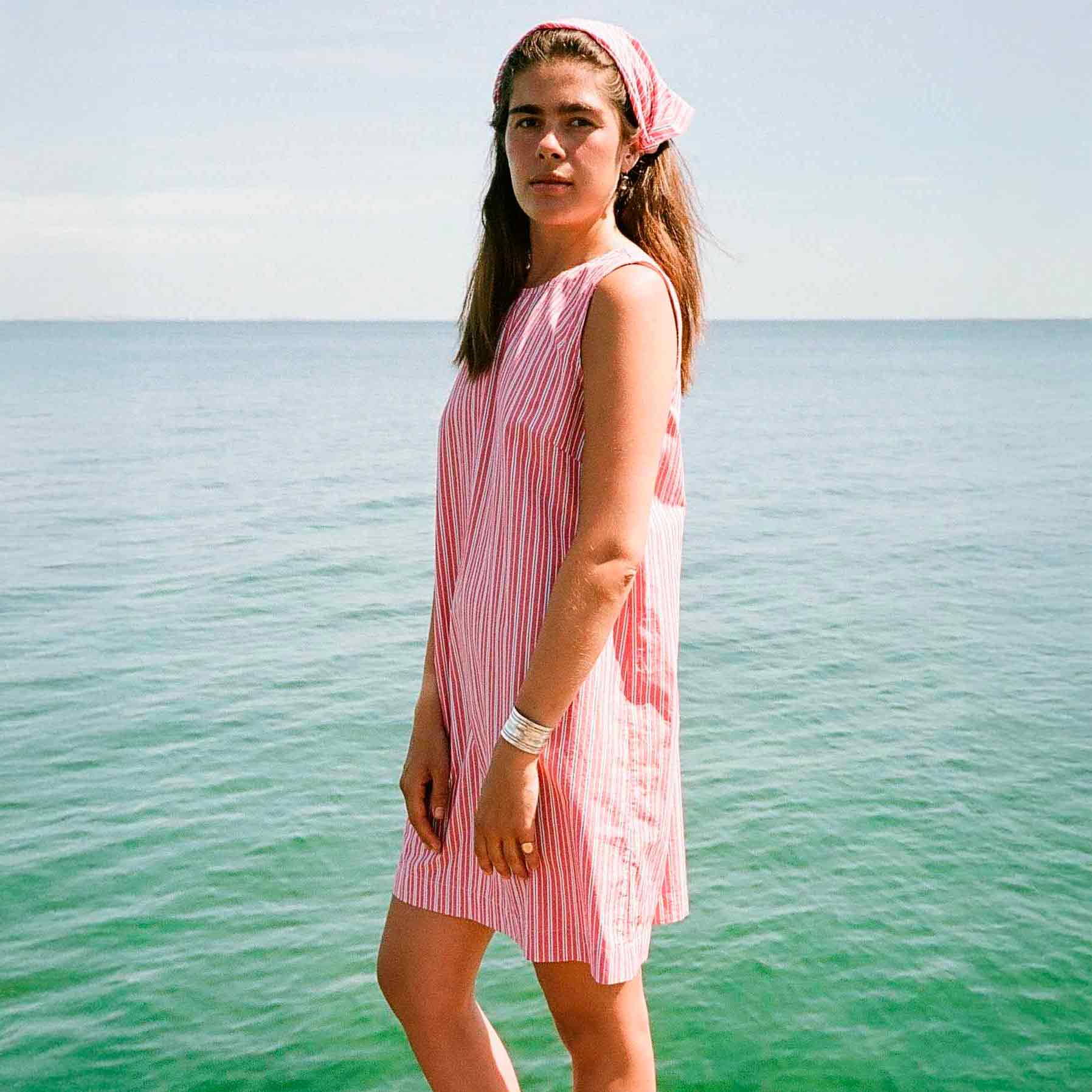 Summer Dress Cherry Stripes