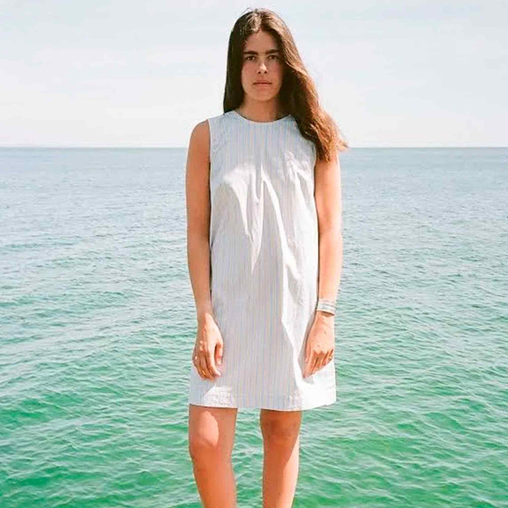 Summer Dress Daisy Sky Stripes