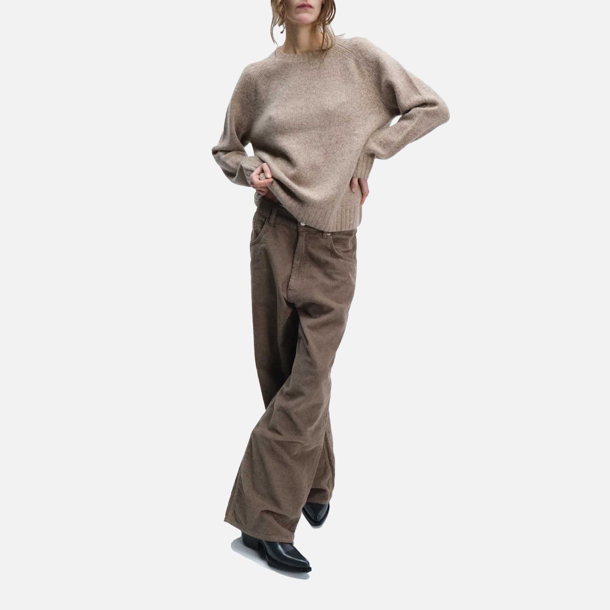 Super Wide Corduroy Pants Taupe