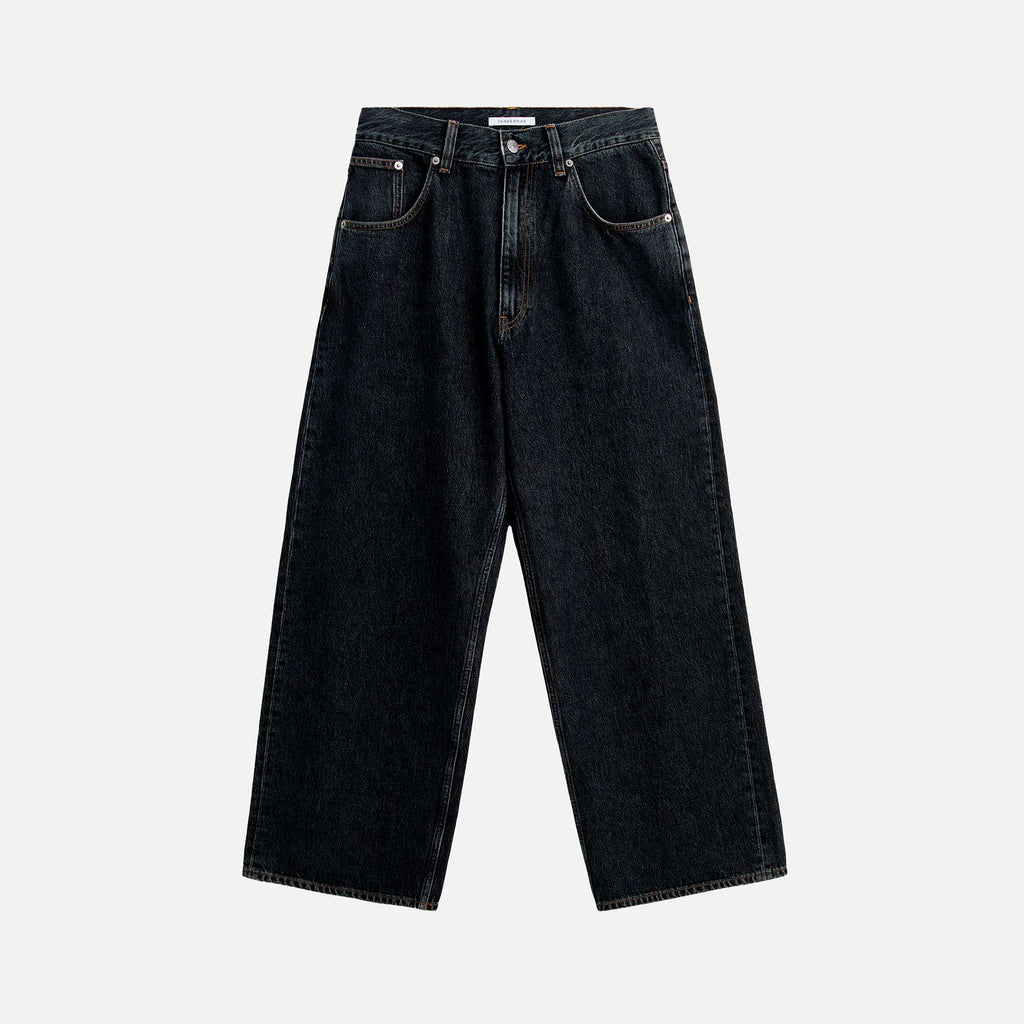 Super Wide Jeans Black Stone