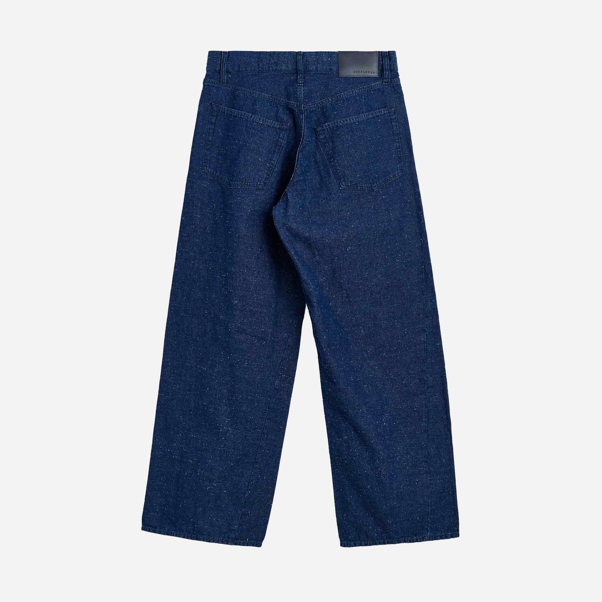 Super Wide Twist Jeans Indigo Hemp