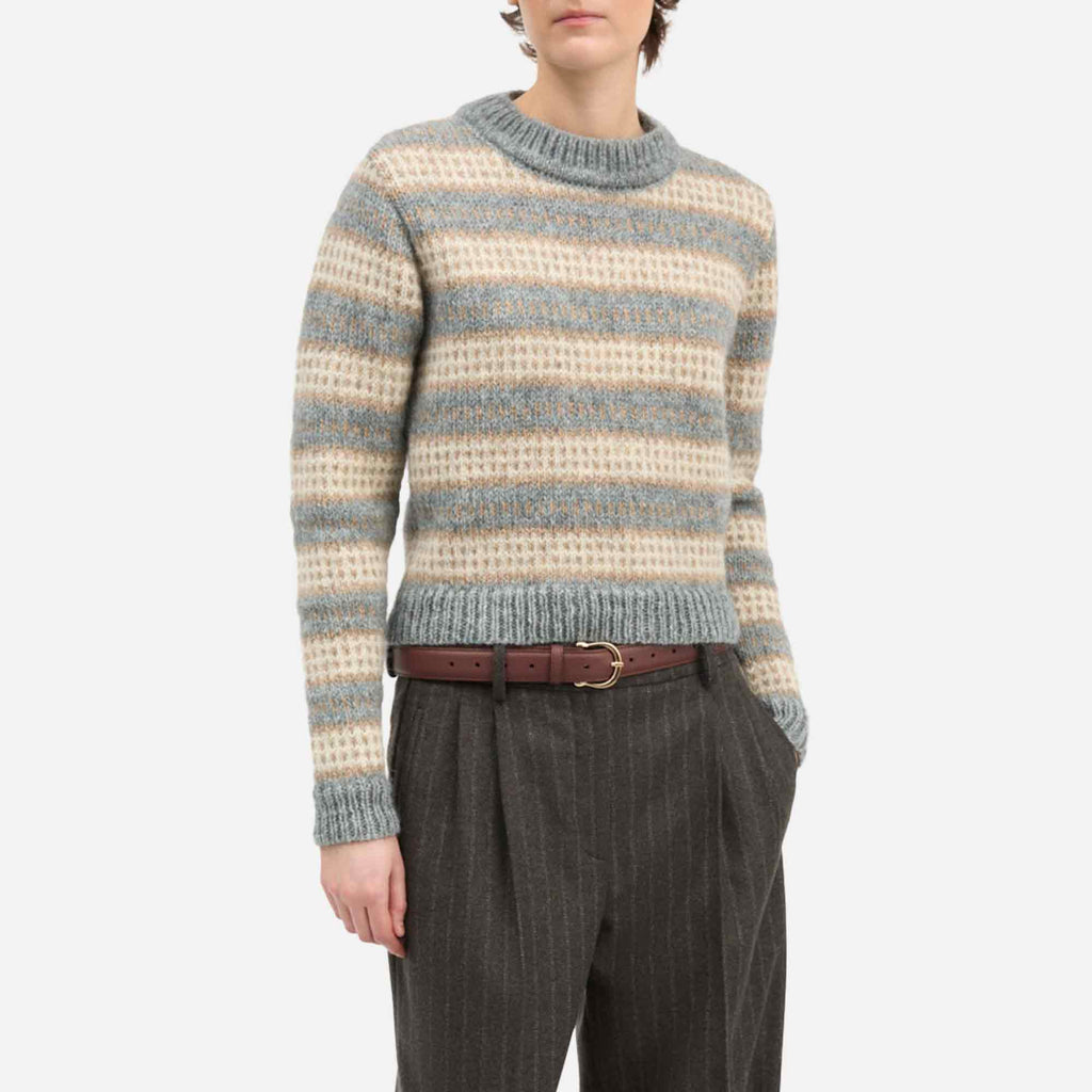 Svala O-Neck Sand/Beige/Blue