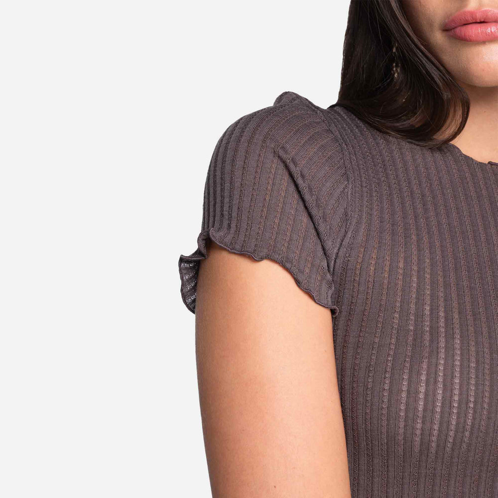 T-Shirt Operatino Wool Silk Taupe
