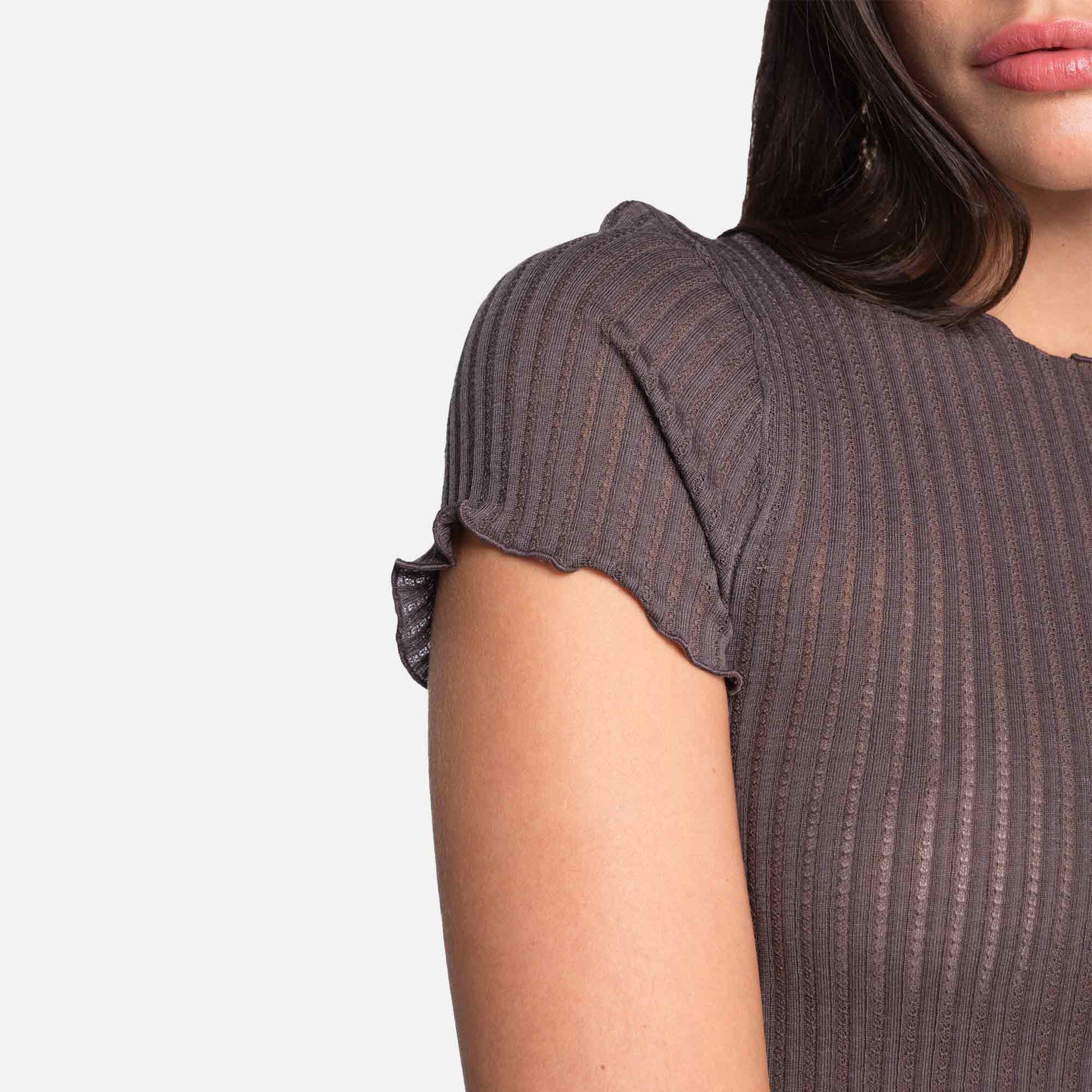 T-Shirt Operatino Wool Silk Taupe