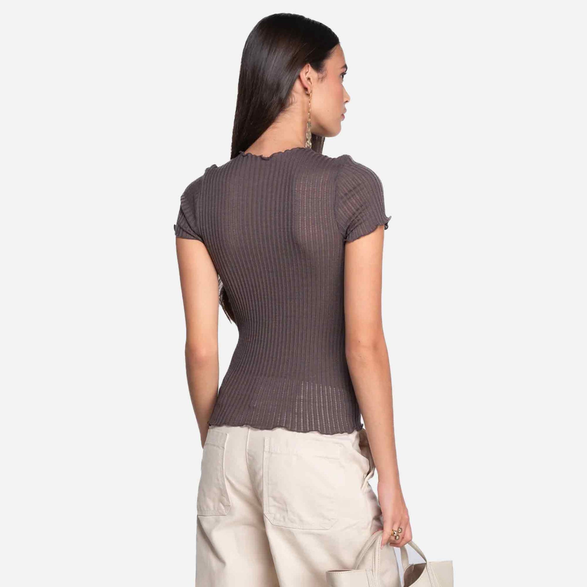 T-Shirt Operatino Wool Silk Taupe