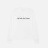 Oversized Long Sleeve Dog T-shirt White