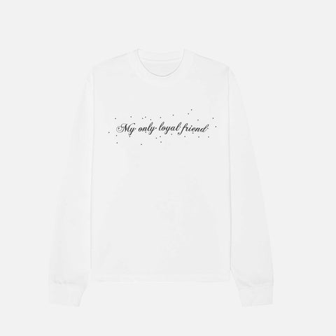 Oversized Long Sleeve Dog T-shirt White