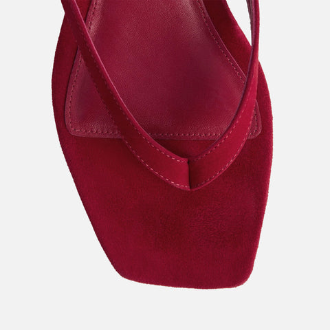 Heeled Flip Flops Scarlet Red