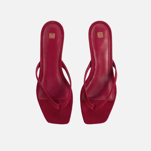 Heeled Flip Flops Scarlet Red