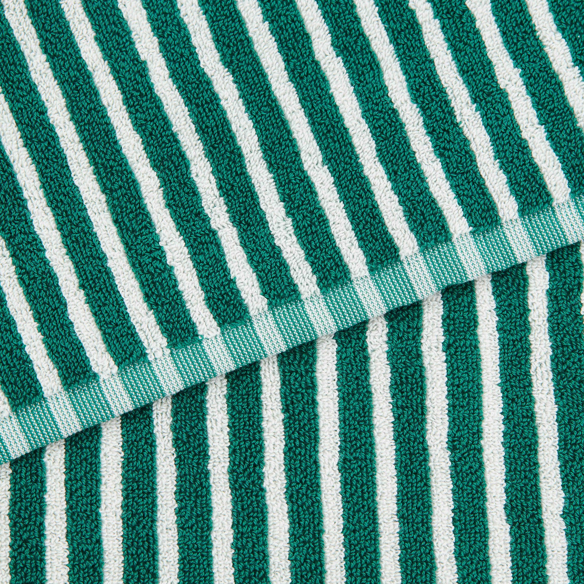 Bath Towel Teal Green Stripes
