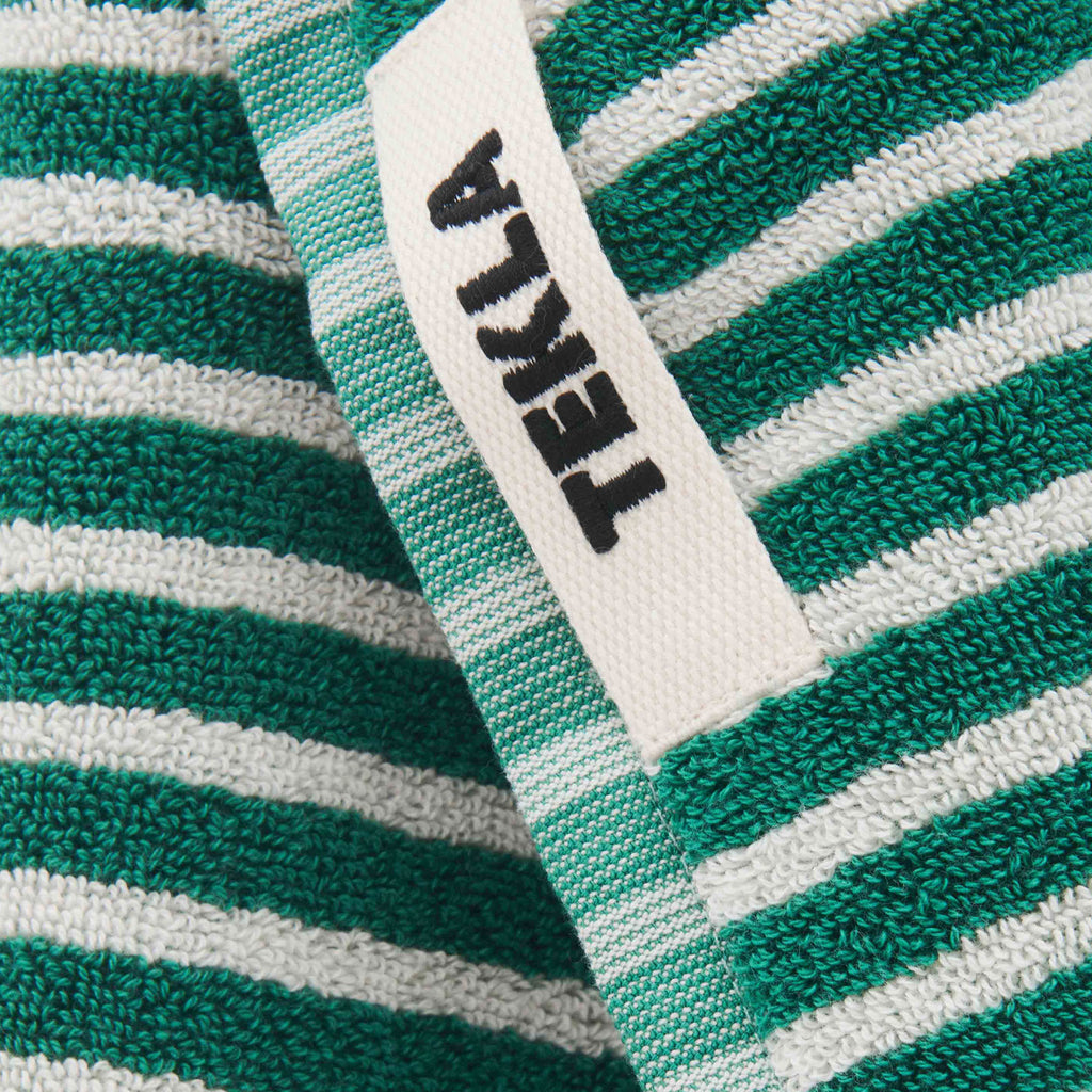 Bath Towel Teal Green Stripes