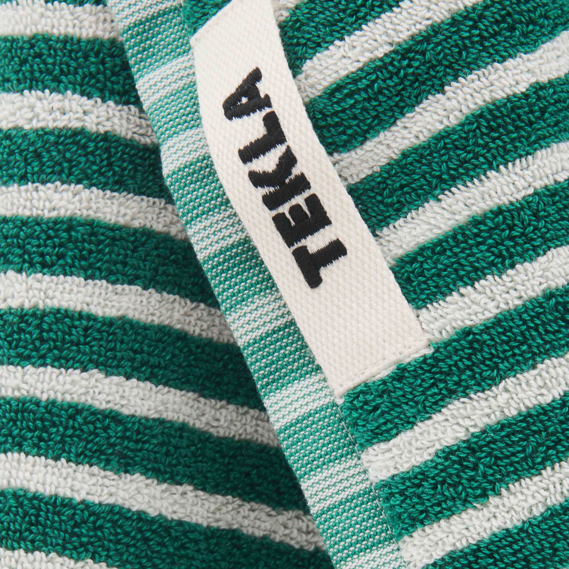 Bath Towel Teal Green Stripes