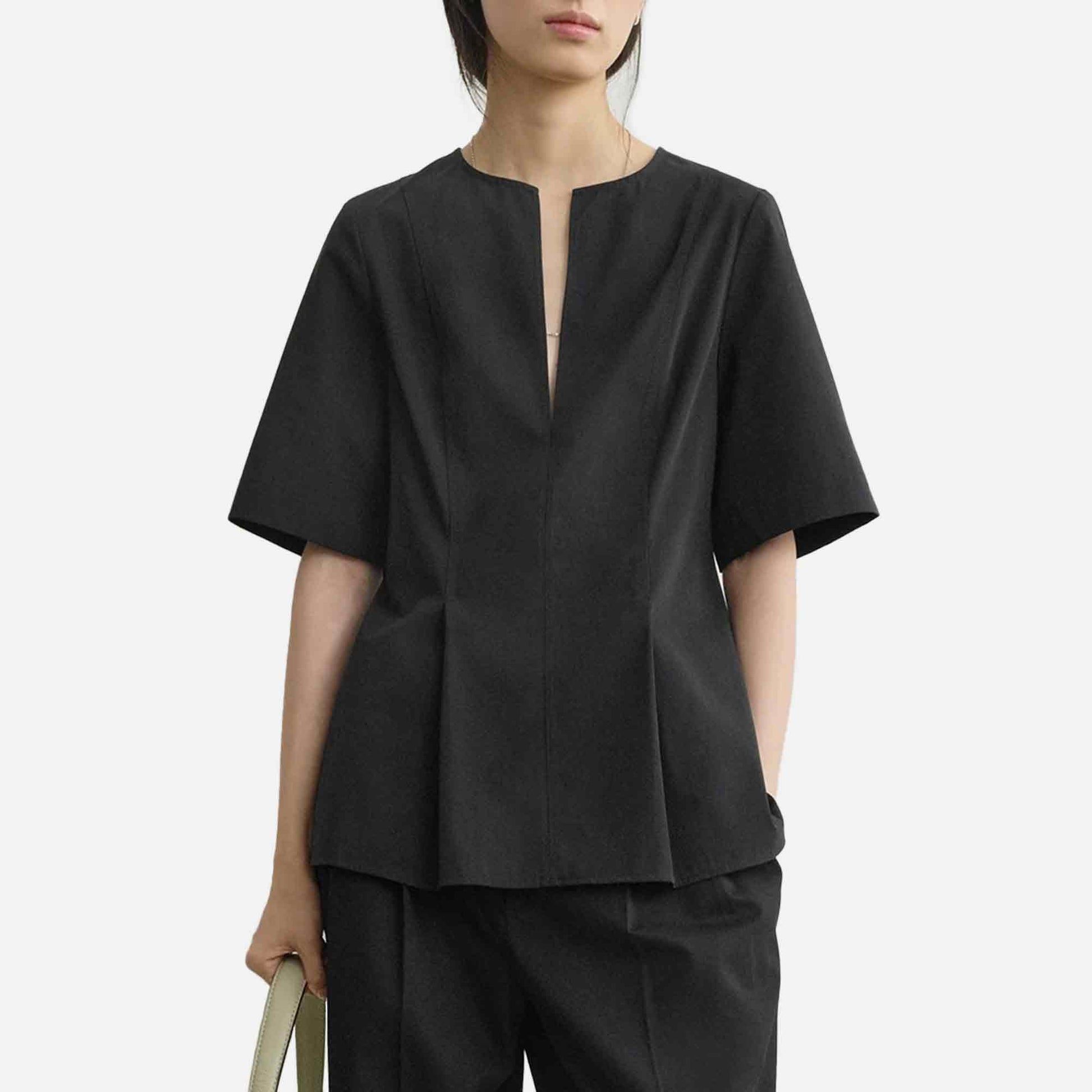 Tailored Cotton Top Black