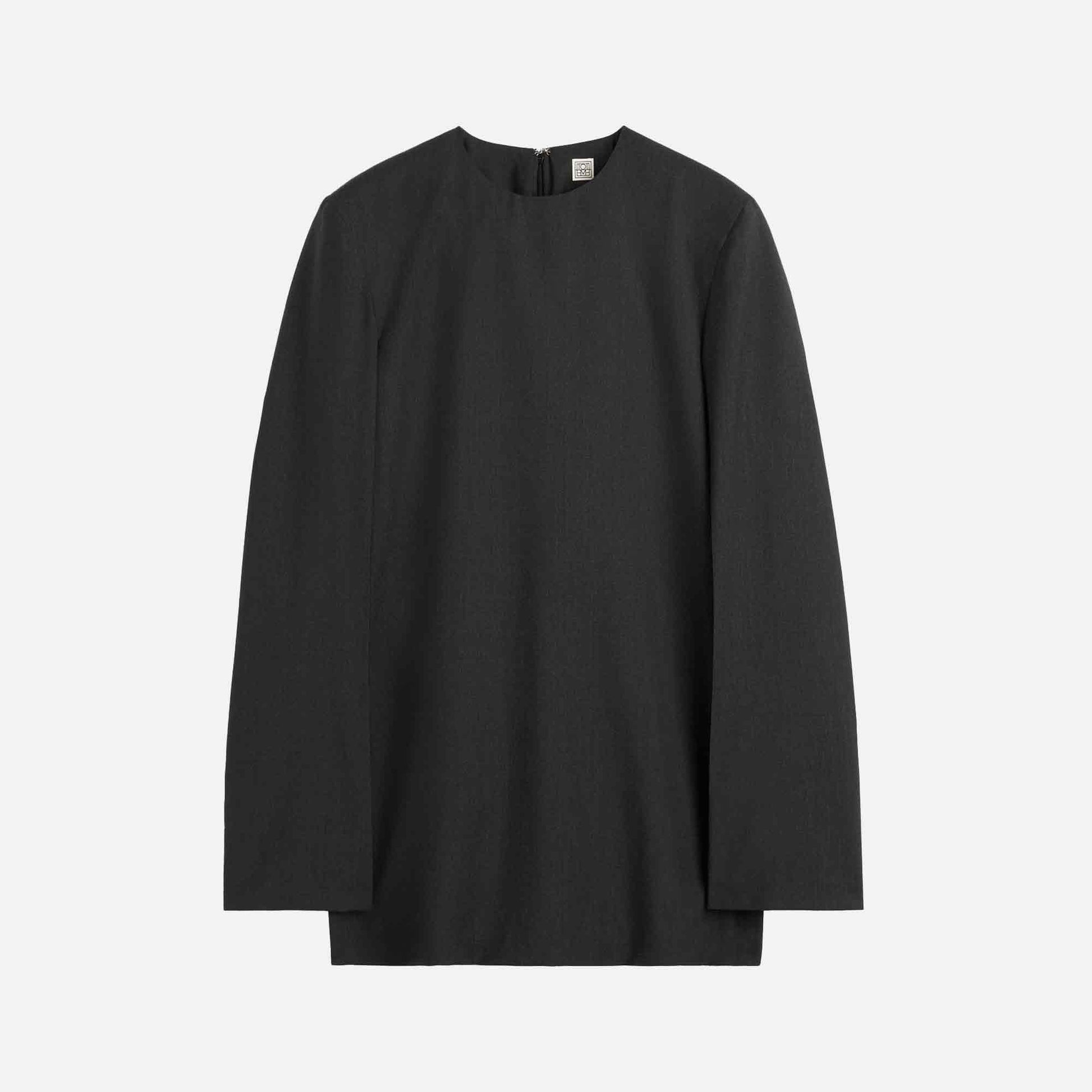 Tailored Dinner Blouse Charcoal Melange