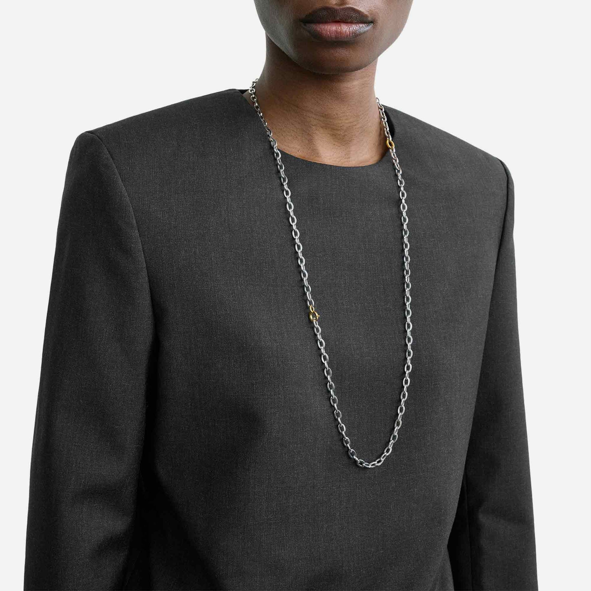 Tailored Dinner Blouse Charcoal Melange
