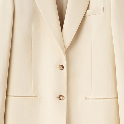 Tailored Herringbone Suit Jacket Bleached Sand
