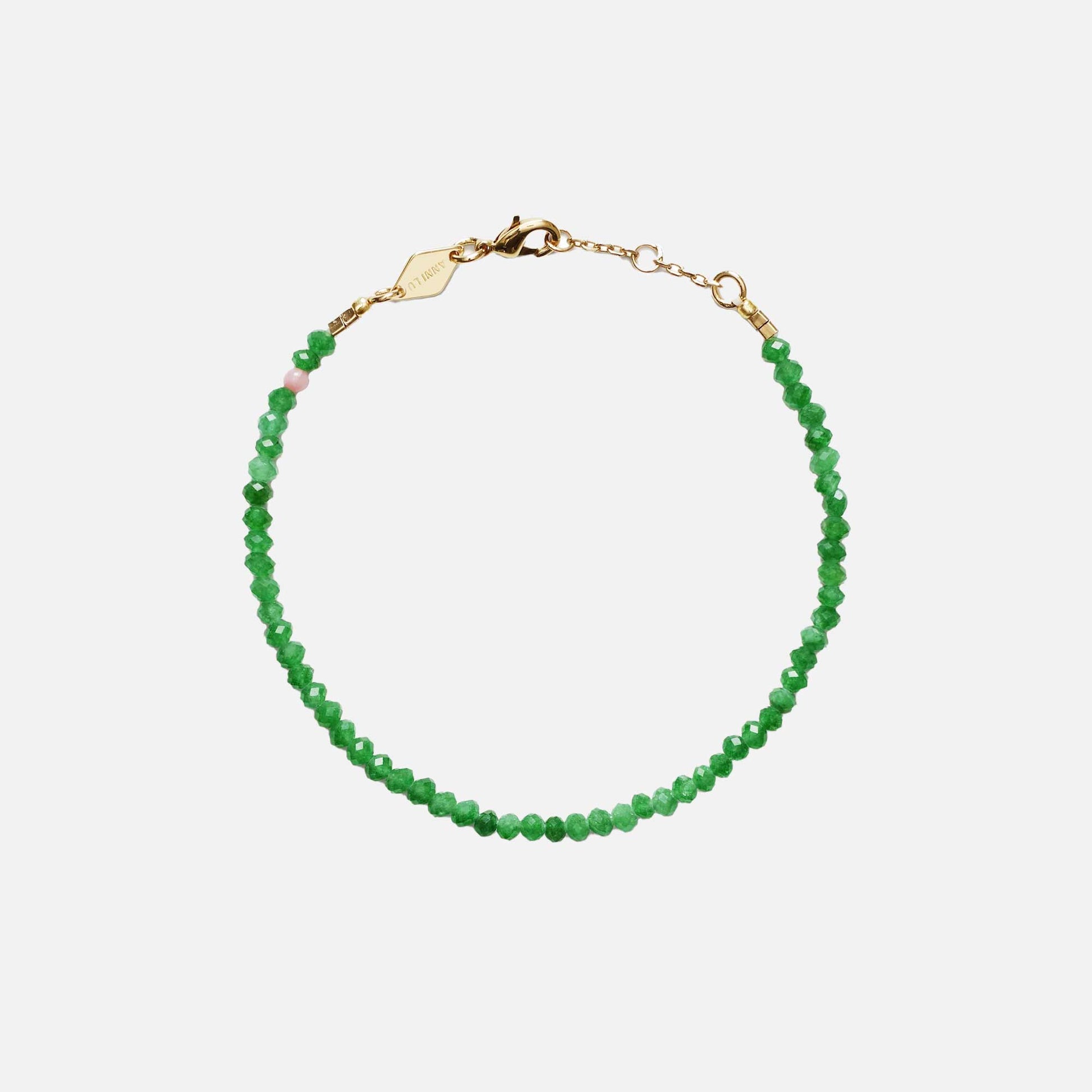 Tan Line Bracelet Green Jade