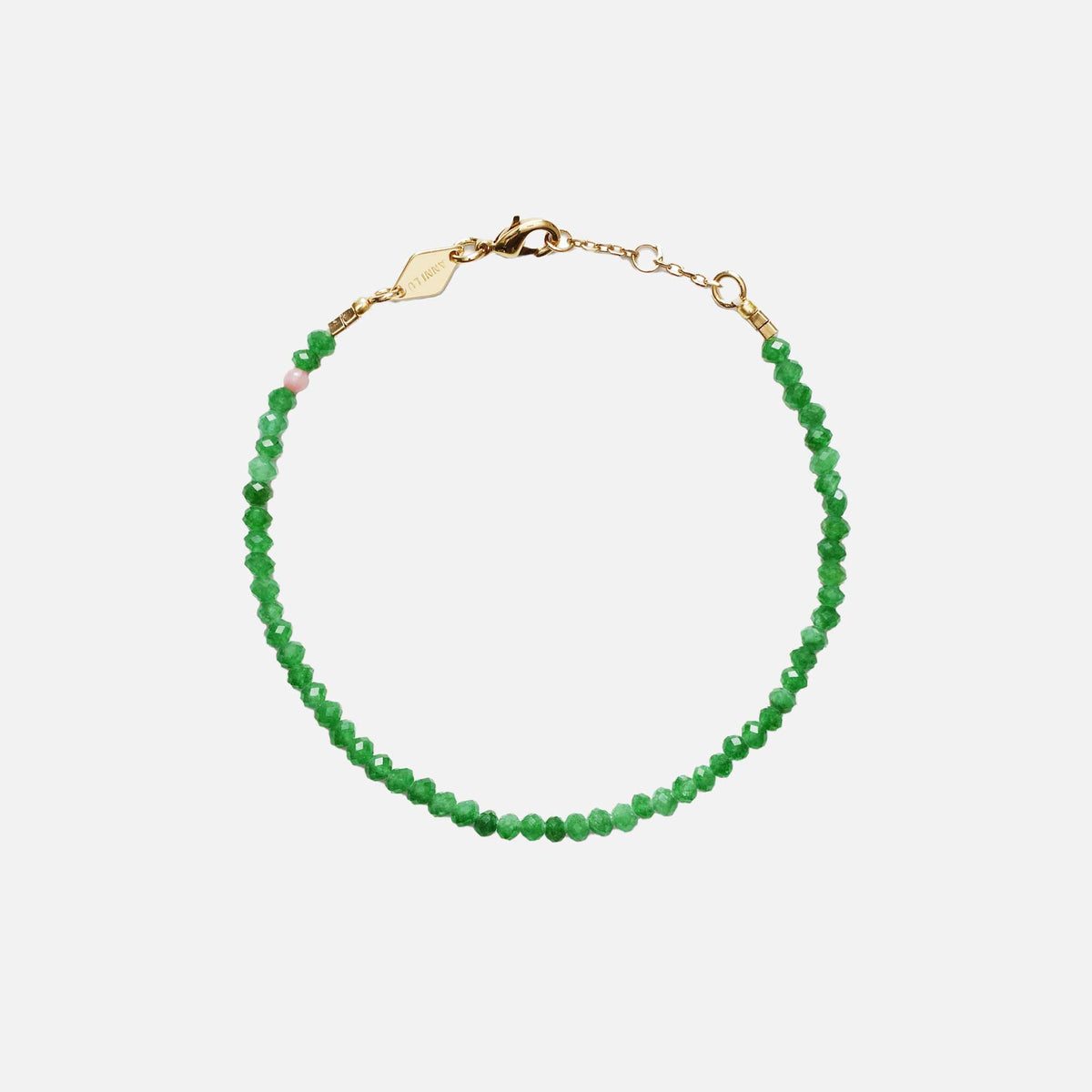 Tan Line Bracelet Green Jade
