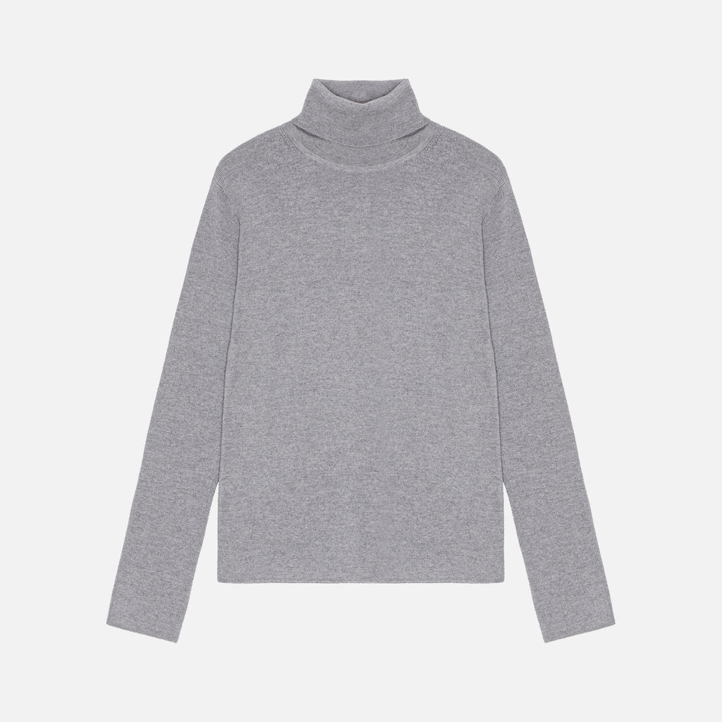 Tao Rib Turtleneck Knit Gray Melange