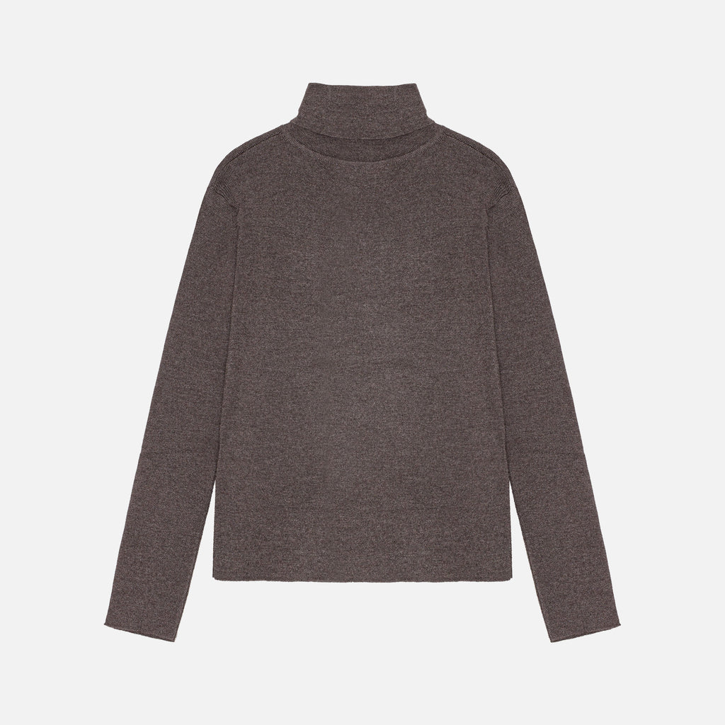 Tao Rib Turtleneck Knit Dark Brown