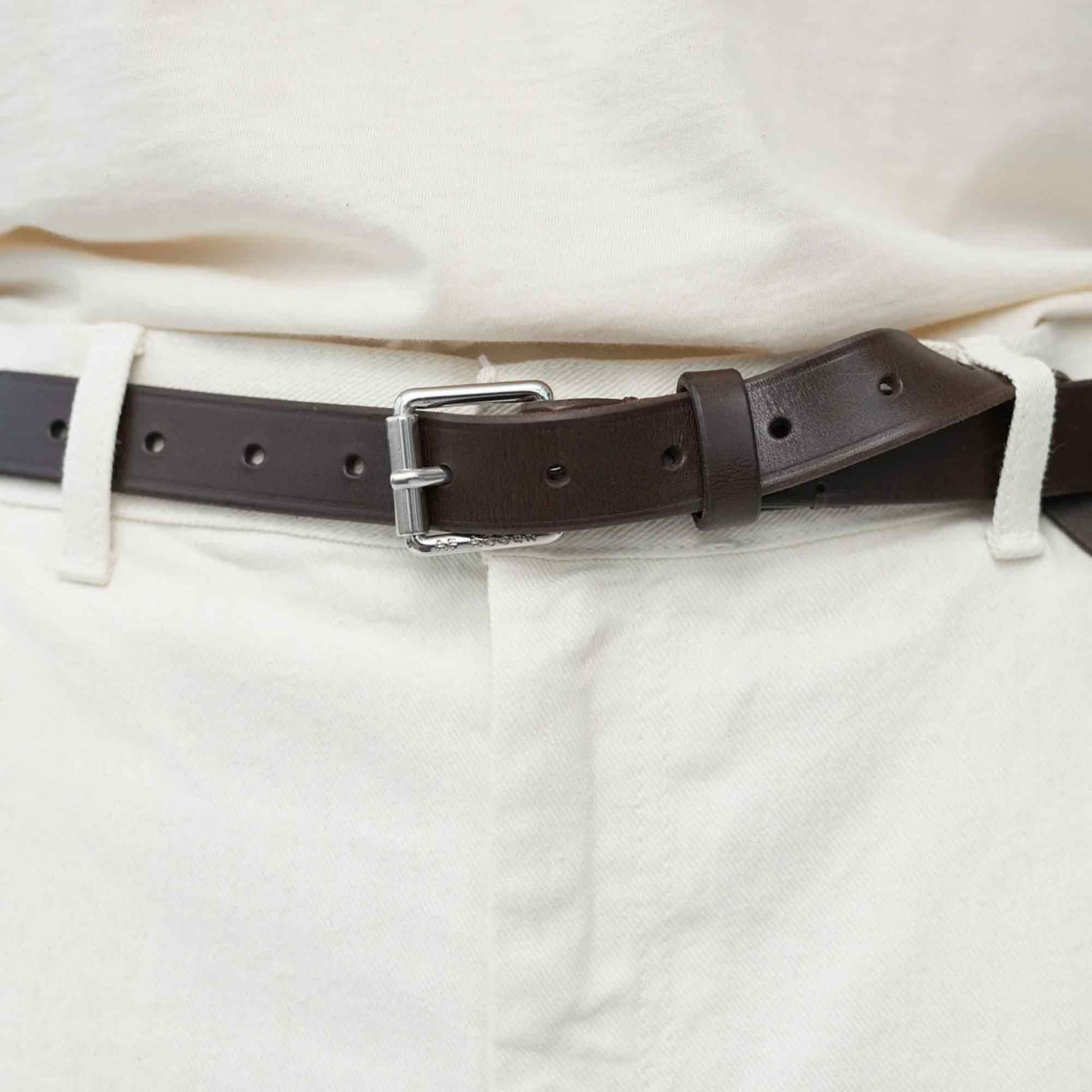 Tärnsjö Belt Narrow Logo Buckle Dark Brown
