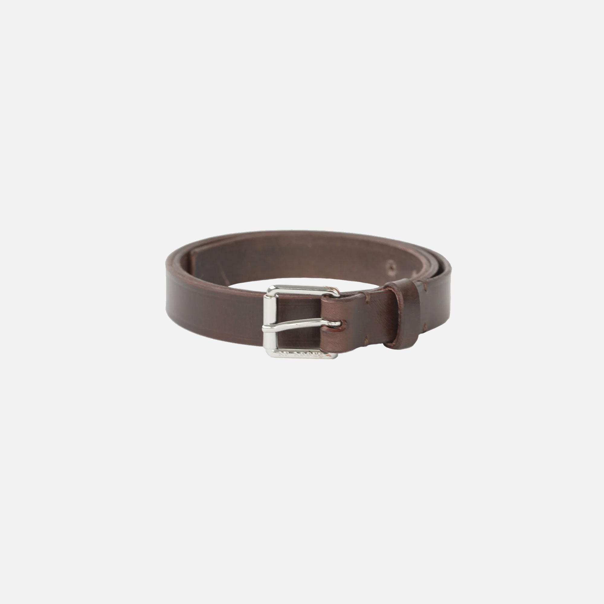 Tärnsjö Belt Narrow Logo Buckle Dark Brown