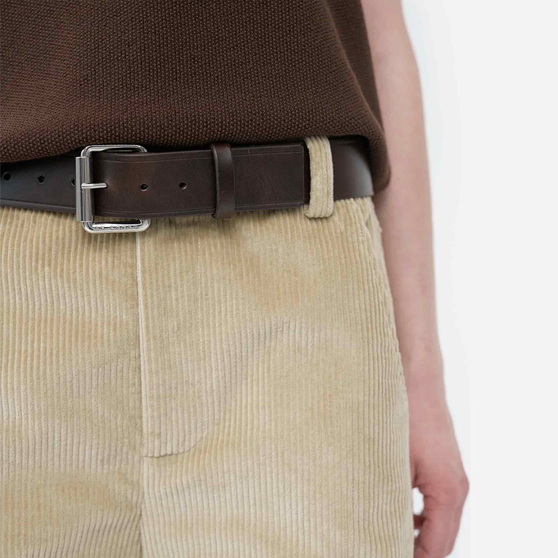 Tärnsjö Belt Wide Logo Buckle Dark Brown