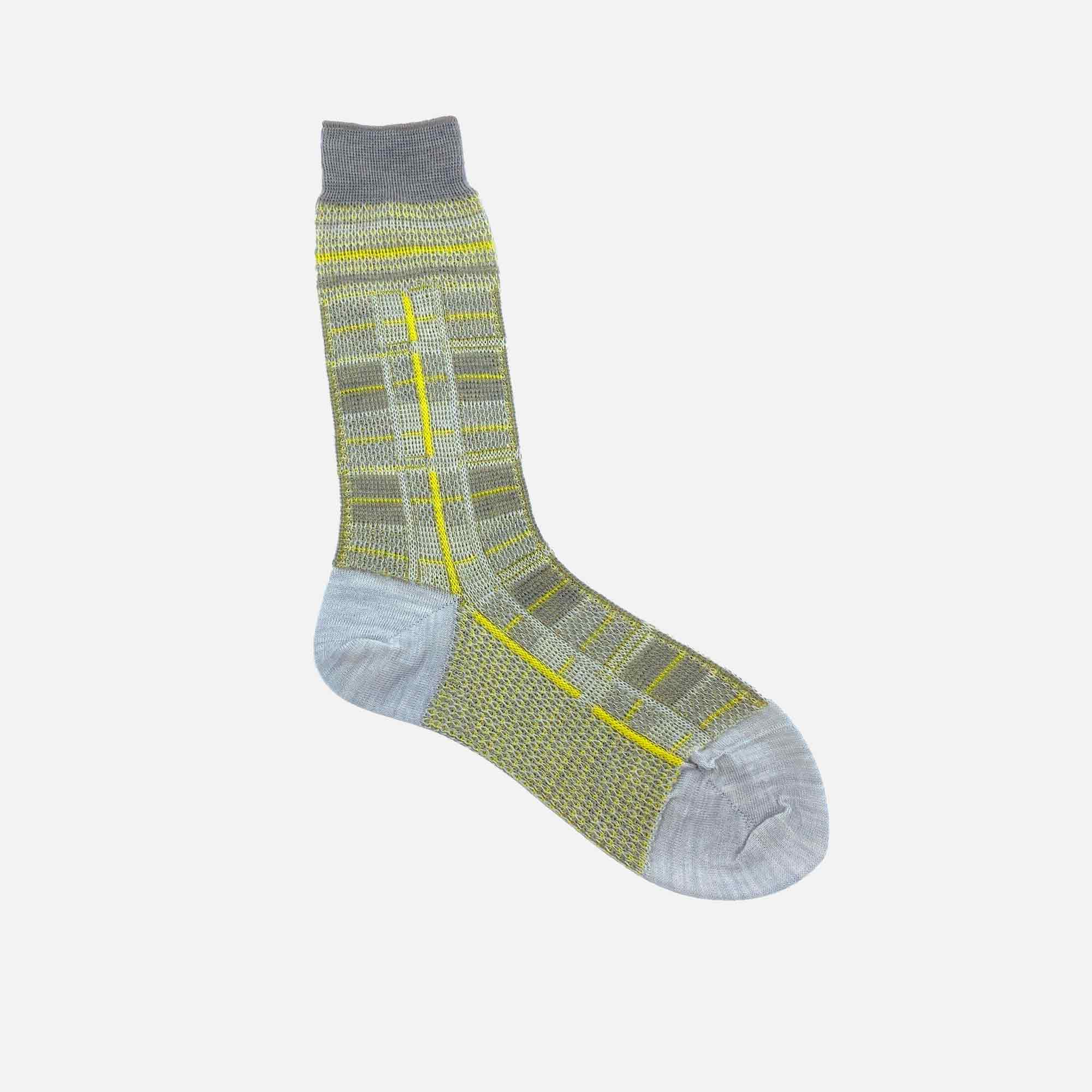 Tartan Check Socks Low White