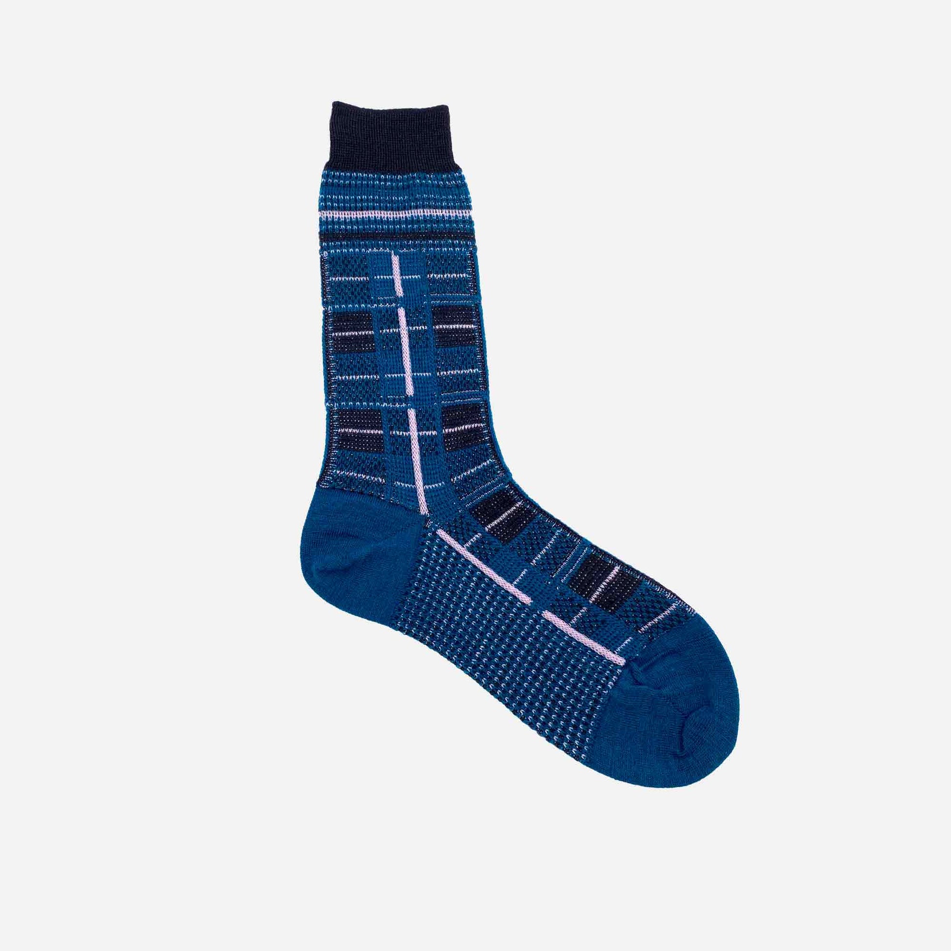 Tartan Check Socks Turquoise