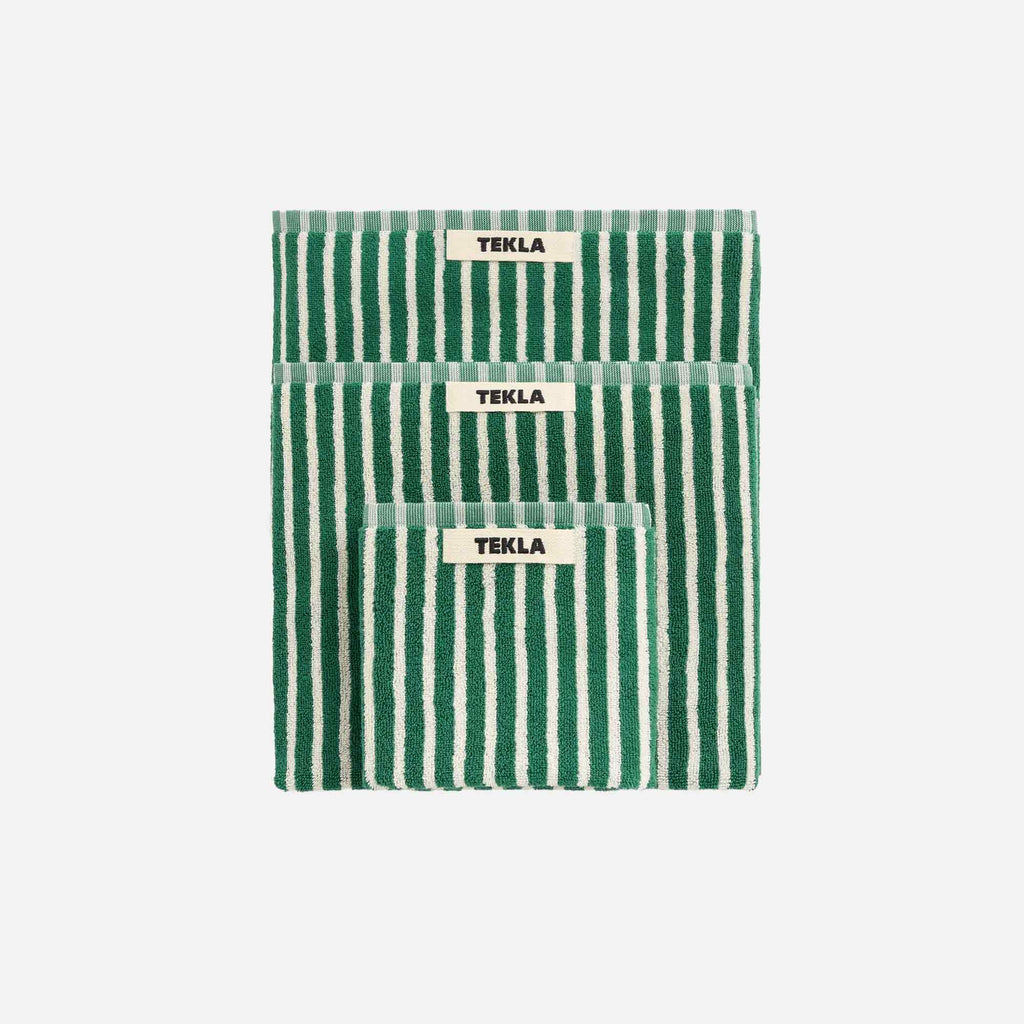 Hand Towel Teal Green Stripes