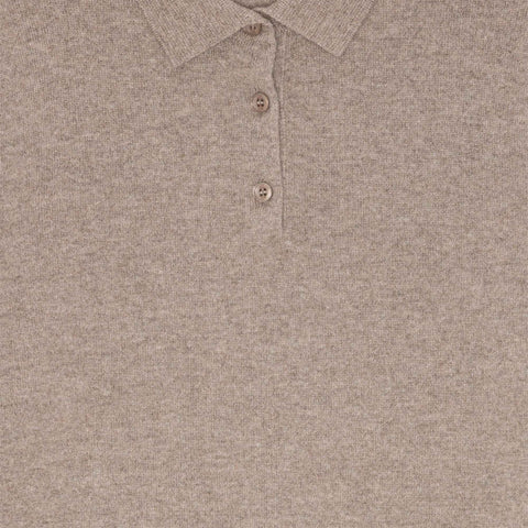 Ted Cashmere Polo Light Brown Melange