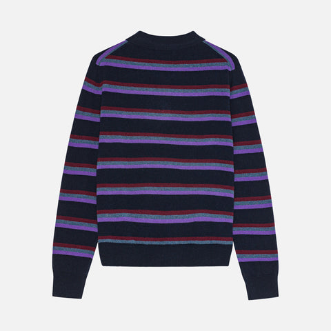 Ted Cashmere Polo Stripe Navy